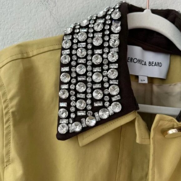 Veronica Beard Arlen Dickey Embellished Cotton-poplin coat Yellow - Picture 5 of 11